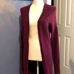 EUC SO burgundy long open cardigan duster